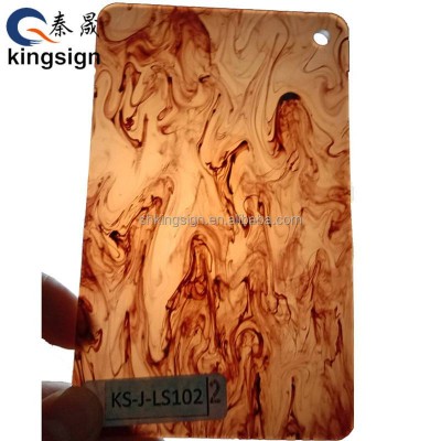 Kingsign China Provider Customized Pmma Plastic Cast Pattern Marble 2mm-20mm Thickness Acrylic Sheet Colorful Hot Sale