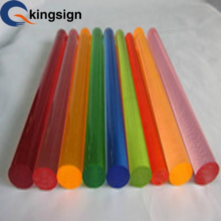 Top Clear Pmma Plastic Plexi Glass Rod Colored Acrylic Stick / Bar Colored For Led Wall